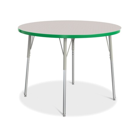 Jonti-Craft Berries Round Activity Table, 42 in. Diameter, A-height, Freckled Gray/Green/Gray 6468JCA119